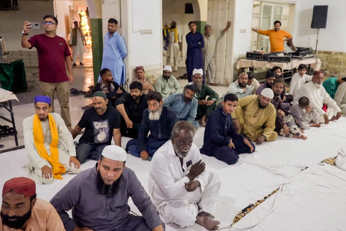 Wide shot of the audience