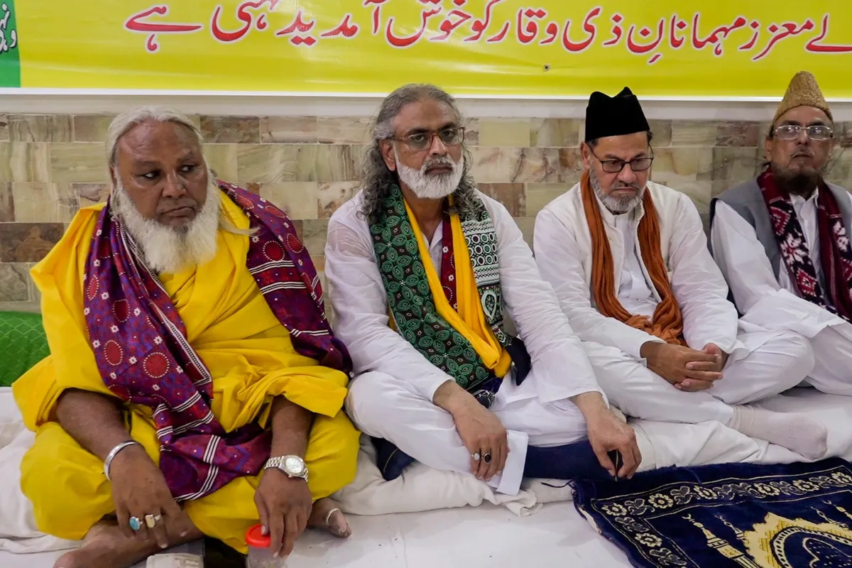 Close-up of seated dignitaries
